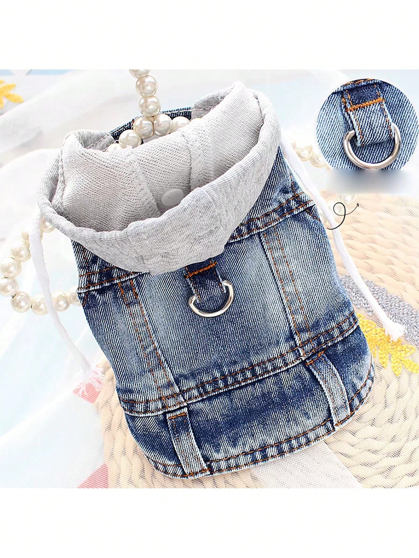 フード付きハーネスベスト 小型犬用（プードル・ビションフリーゼ・テディ対応） 春秋適用ペット服