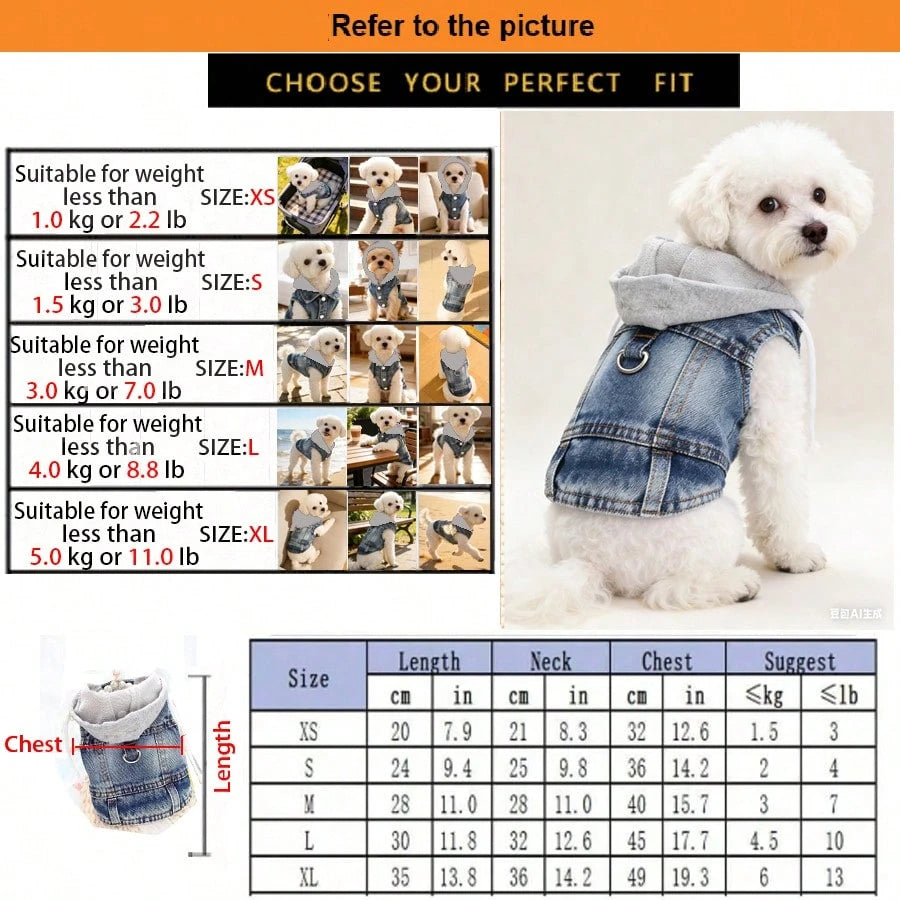 フード付きハーネスベスト 小型犬用（プードル・ビションフリーゼ・テディ対応） 春秋適用ペット服