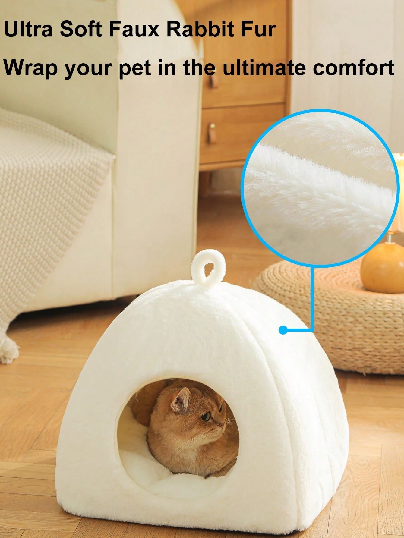 かわいい猫用ベッド 冬暖かい快適タイプ 取り外し洗濯可能 猫ハウスケイブネスト 猫・子犬・ウサギ 小動物向け 屋内使用 1 個