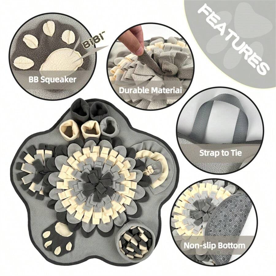 小型犬・中型犬向け 花形 ペット嗅覚マット、スローフィーディングトレーニングパッド、ノーズワークマットのインタラクティブな遊び