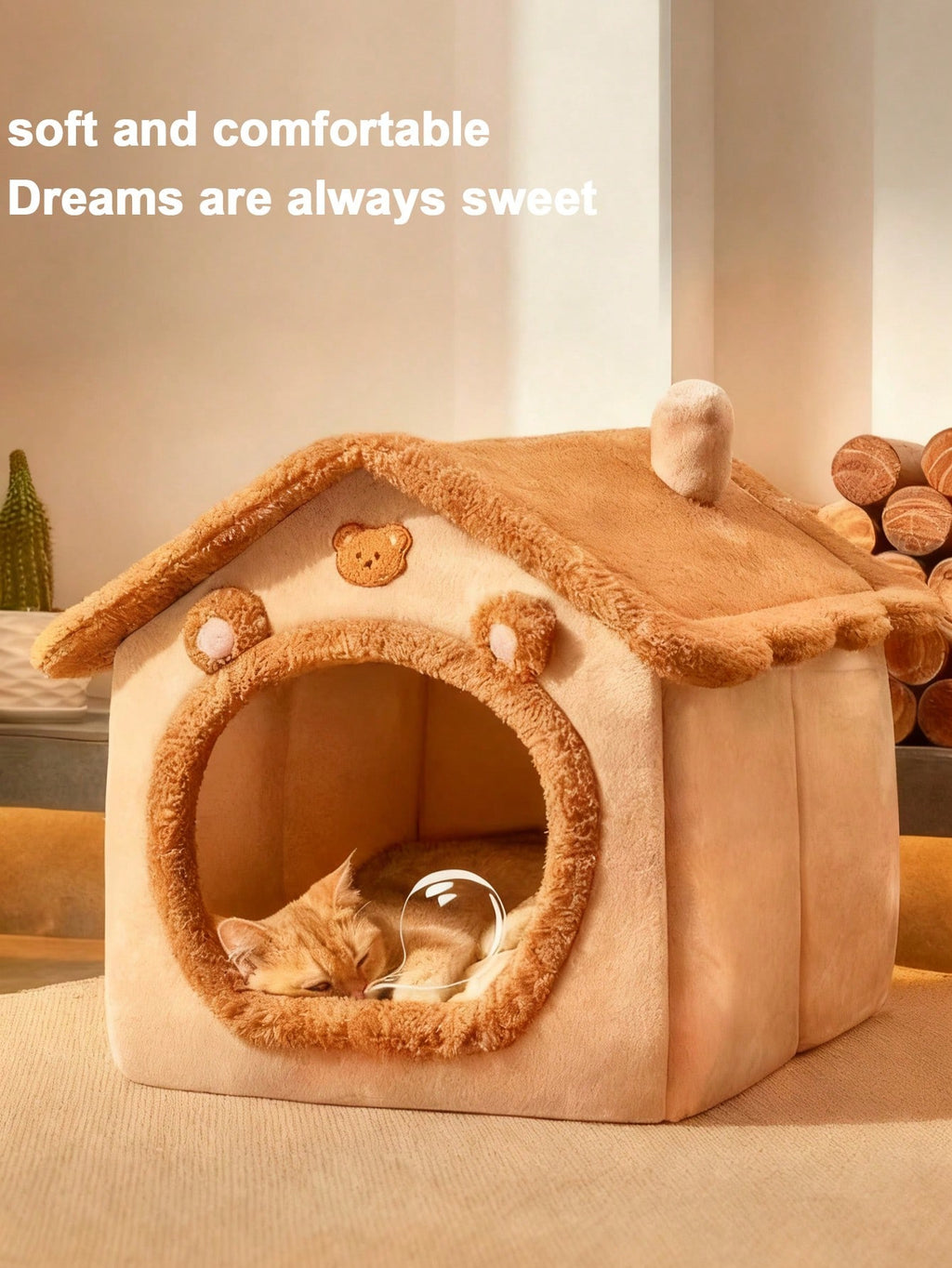 閉じ込め式 四季用 猫犬ベッド 冬暖かい ペット避難小屋