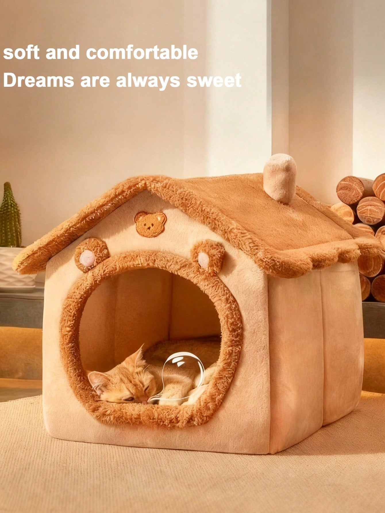 閉じ込め式 四季用 猫犬ベッド 冬暖かい ペット避難小屋