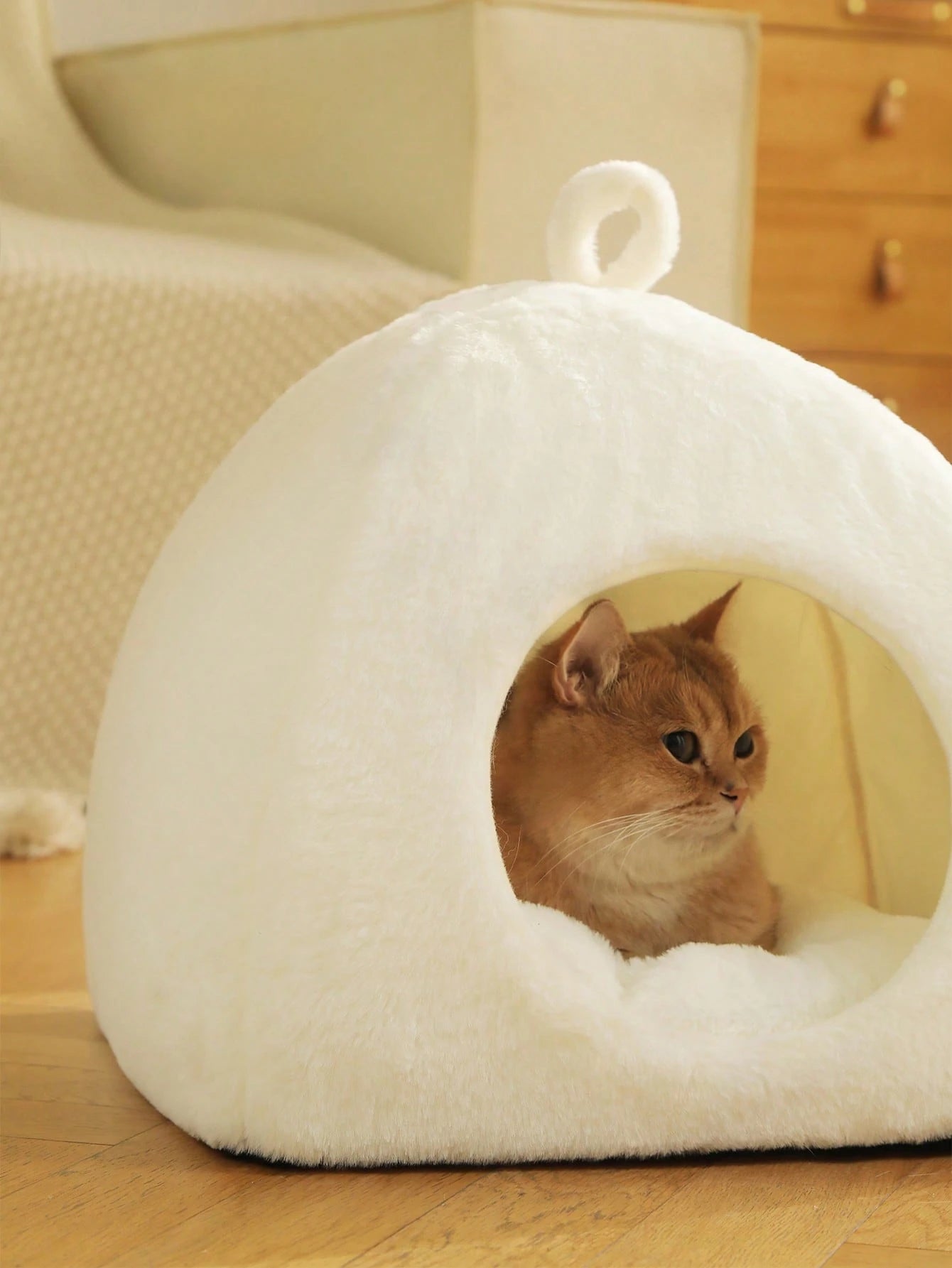 かわいい猫用ベッド 冬暖かい快適タイプ 取り外し洗濯可能 猫ハウスケイブネスト 猫・子犬・ウサギ 小動物向け 屋内使用 1 個