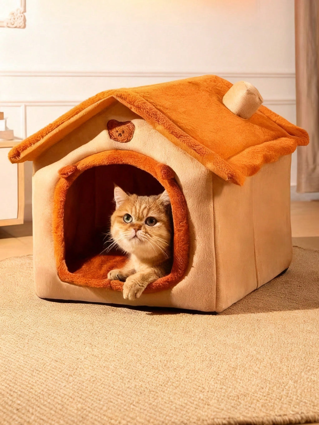 閉じ込め式 四季用 猫犬ベッド 冬暖かい ペット避難小屋